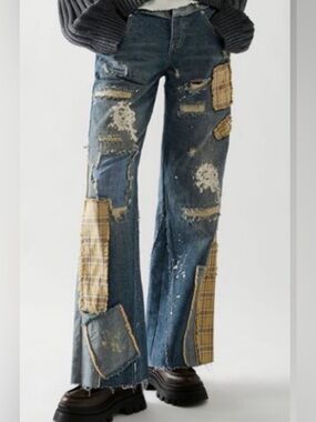 Free People Gemini Patchwork Jeans Size 29